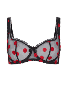 Gabby Balconette Underwired Bra Black/Red | Agent Provocateur