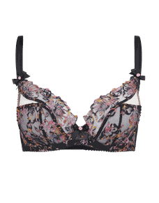 Leisha Plunge Underwired Bra Black Multicolour | Agent Provocateur