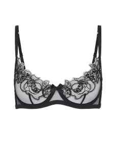 Lindie Demi Cup Plunge Underwired Bra Black | Agent Provocateur