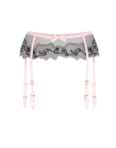 Lindie Suspender Pink/Black | Agent Provocateur