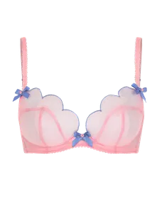 Lorna Plunge Underwired Bra  Baby Pink/Blue | Agent Provocateur