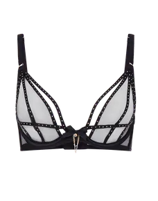 Rubi Plunge Underwired Bra Black/Black | Agent Provocateur