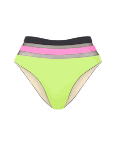 Zenaya High Waisted Bikini Bottoms Black/Green | Agent Provocateur