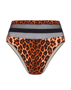 Zenaya High Waisted Bikini Bottom Leopard Print/Black | Agent Provocateur