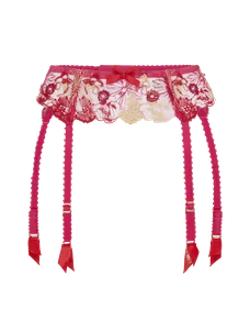 Zuri Suspender Fuchsia/Red/Gold | Agent Provocateur
