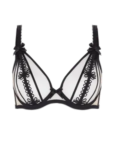 Coletta Plunge Underwired Bra Black/Sand | Agent Provocateur