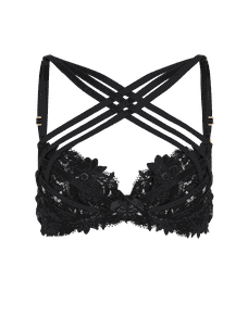 Edira Plunge Underwired Bra Black/Clear | Agent Provocateur