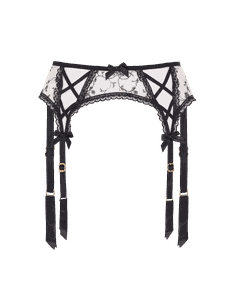 Rosaleen Suspender Baby Pink/Black | Agent Provocateur