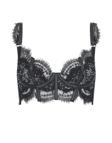 Roxannie Longline Underwired Bra Black | Agent Provocateur