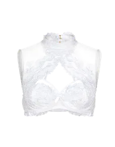 Darlia High Necked Underwired Bra White | Agent Provocateur