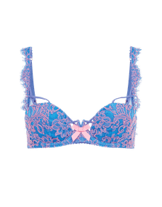 Eviee Plunge Underwired Bra Blue | Agent Provocateur