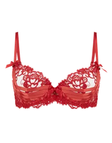 Dioni Plunge Underwired Bra Red | Agent Provocateur