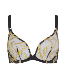 Pawla Plunge Underwired Bra Black | Agent Provocateur