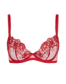 Astria Plunge Underwired Bra Metallic Red | Agent Provocateur