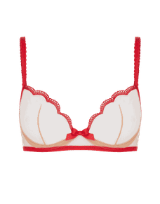 Kay Plunge Underwired Bra Red/Sand | Agent Provocateur