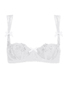 Skylee Balconette Underwired Bra White/Silver | Agent Provocateur