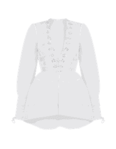 Skylee Short Dressing Gown White/Silver | Agent Provocateur