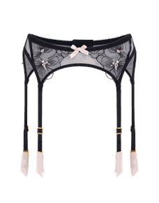Anie Suspender Black/Baby Pink | Agent Provocateur