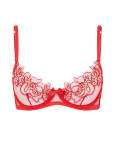 Lindie Balconette Underwired Bra Red/Red | Agent Provocateur
