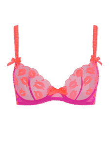 Ottiliee Plunge Underwired Bra Magenta/Neon Orange | Agent Provocateur