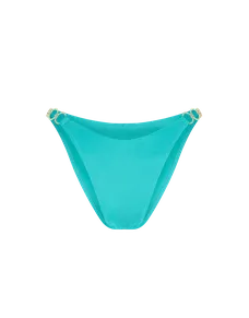 Lustia Bikini Bottom Turquoise/Gold | Agent Provocateur