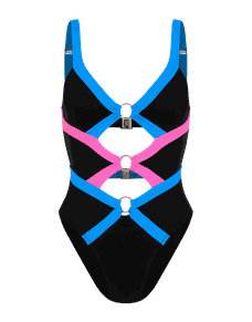 Imizia Bikini Top in Black/Blue/Pink | By Agent Provocateur
