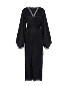 Gisele Long Kimono Black | Agent Provocateur