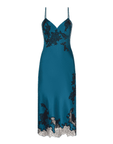 Christi Long Slip Petrol/Black Lace | Agent Provocateur