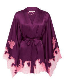 Christi Short Kimono Plum/Baby Pink | Agent Provocateur