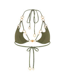 Davine Bikini Top Green/Gold | Agent Provocateur