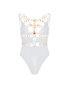 Davine Swimsuit  White/Gold | Agent Provocateur