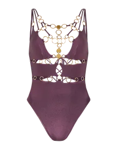 Davine Swimsuit Plum/Gold | Agent Provocateur