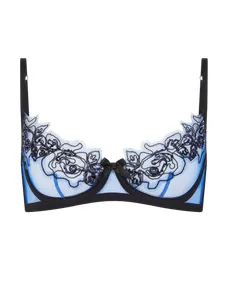 Lindie Demi Cup Plunge Underwired Bra Navy/Black | Agent Provocateur