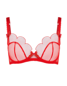 Lorna Plunge Underwired Bra Red/Red | Agent Provocateur