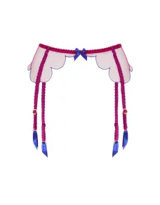 Lorna Suspender Dark Pink/Cobalt | Agent Provocateur
