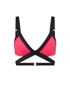 Mazzy Bikini Top Black/Green/Pink | Agent Provocateur