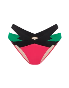 Mazzy Bikini Bottom Black/Green/Pink | Agent Provocateur