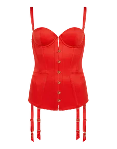 Mercy Satin Corset Red | Agent Provocateur
