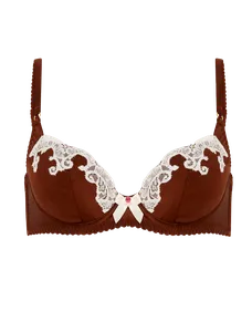 Molly Plunge Underwired Bra Brown/Ivory | Agent Provocateur