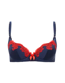 Molly Plunge Underwired Bra Navy/Red | Agent Provocateur