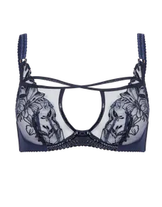 Ozella Plunge Underwired Bra Navy | Agent Provocateur