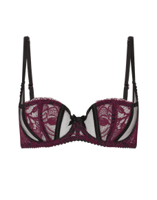 Rozlyn Balconette Underwired Bra Plum/Black | Agent Provocateur