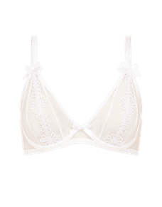 Coletta Plunge Non Padded Bra  White/Sand | Agent Provocateur