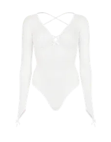 Daylia Sleeved Bodysuit White | Agent Provocateur