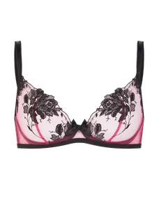 Elvie Plunge Underwired Bra Pink/Black | Agent Provocateur