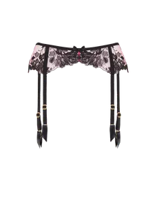 Elvie Suspender Pink/Black | Agent Provocateur