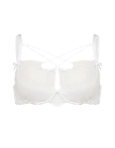 Halley High Neck Underwired Bra  White/White | Agent Provocateur