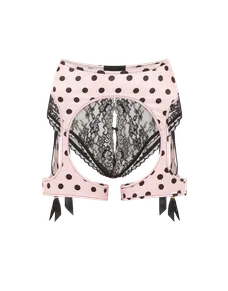Rivere Ouvert Suspender Pink/Black | Agent Provocateur