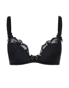 Daphnie Plunge Underwired Bra Black | Agent Provocateur