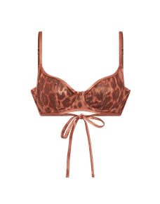 Cayla Underwire Bikini Top Black/Leopard | Agent Provocateur